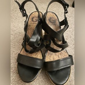 G by Guess heel wedges in black leather